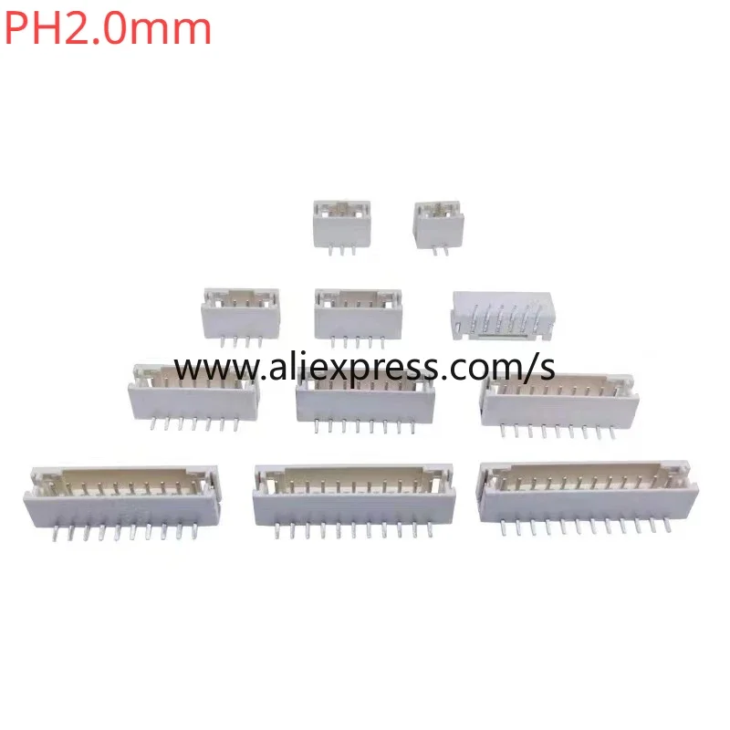 Curved needle Plug Ph2.0mm Pitch 2.0mm Curved Pin Socket 50PCs 2P 3P 4P 5P 6P 7P 8P 9p10p-12p Connector Terminal Connector Plug