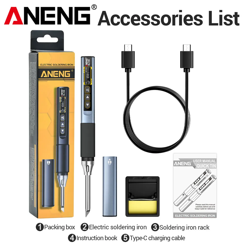 Portable Digital Smart Soldering Iron test Tools 96W Electric Soldering Irons kit PD QC Adjustable Temperature Fast Heat