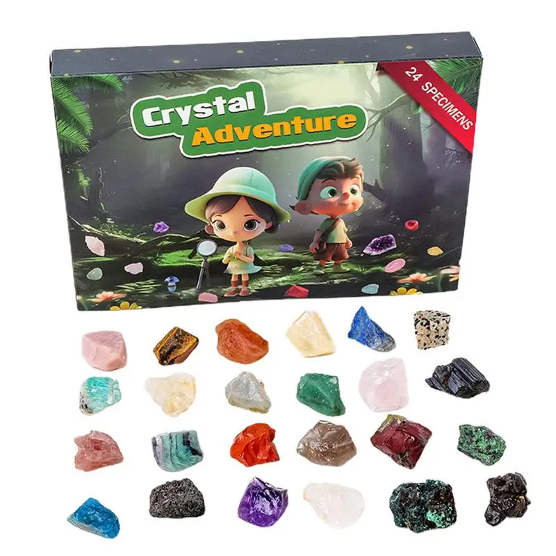 Christmas Gemstone Advent Calendar Christmas Advent Calendar Rocks Kids 24 Days Natural Rock Calendar Gemstone Stone Learning