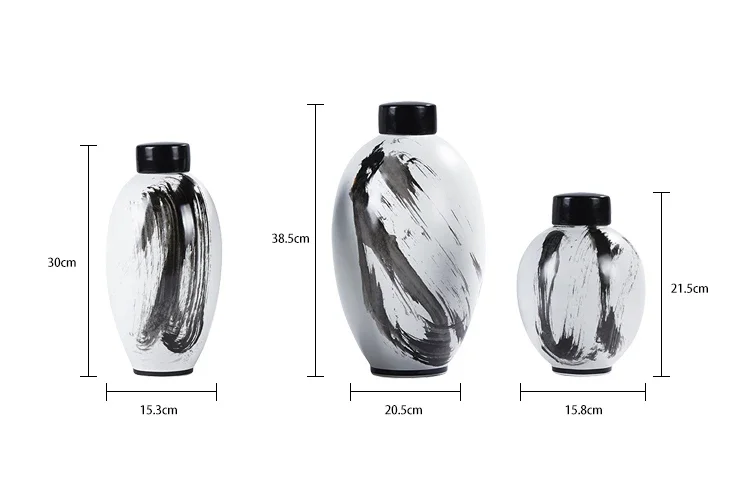 Chinese Hand painted Modern Decor Ceramic Jar For Other Home Table Interior Decorations