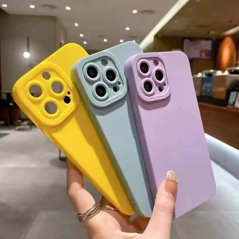 Luxury Candy color Silicone Phone Case For iPhone 17 Air 16 15 14 Plus 13 12 Mini 11 Pro Max XS Max XR Liquid Skin Feel Cover