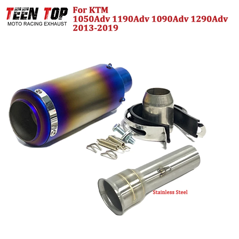 

Выхлопная труба мотоцикла для KTM 1290adv 1190adv 1050ADV 1090ADV, глушитель без шнуровки, 245 мм, гоночный локоть, средняя труба
