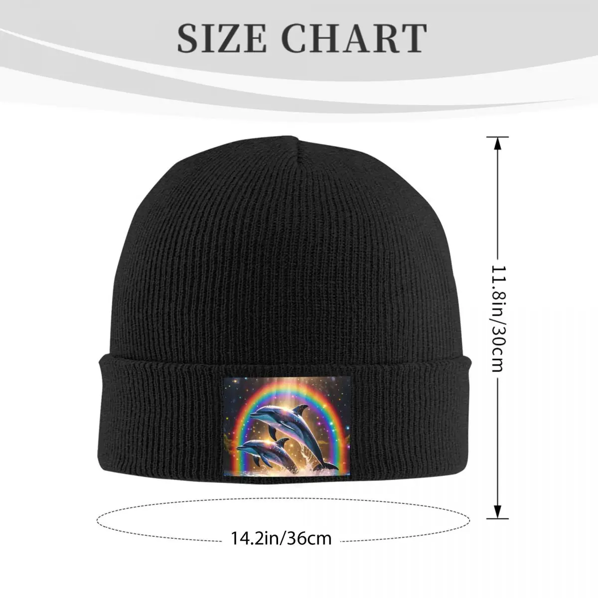 Sunset Dolphins Dancers Sea Creature Dolphin Warm Knitted Cap Winter Knit Bonnet Hat Skullies Beanies Hip Hop Caps for Unisex