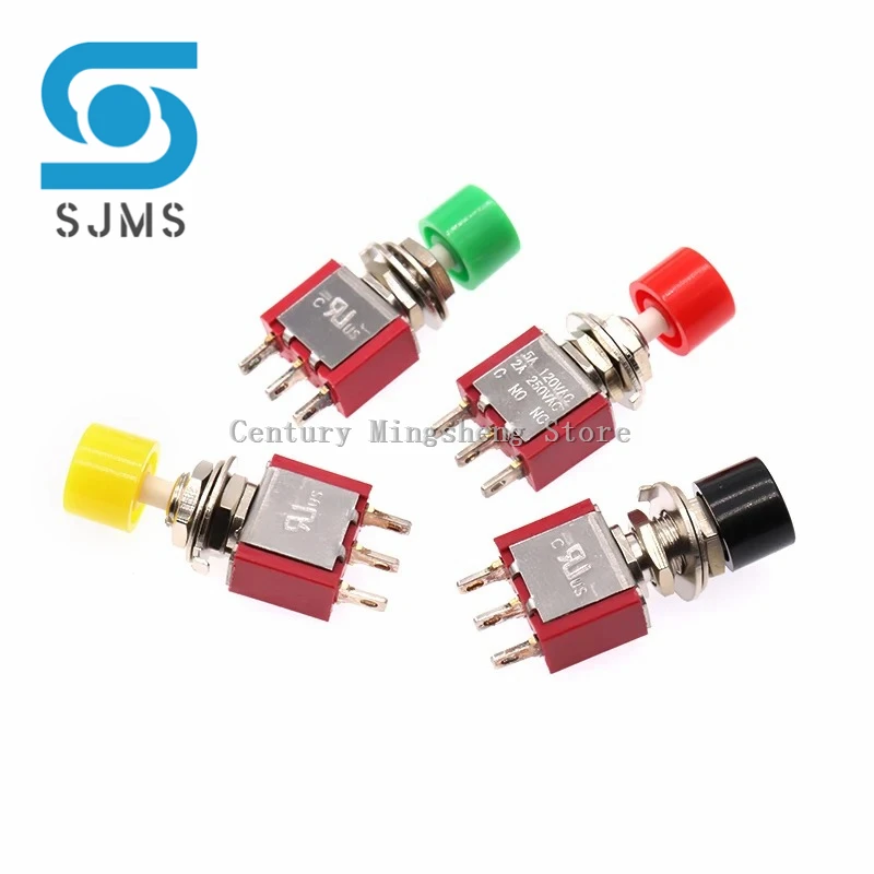 1Pcs DIP 3Pin C-NO-NC 6mm Mini Momentary Automatic return Push Button Switch 3 Feet ON-(ON) 2A 250VAC/5A 120VAC Toggle Switches