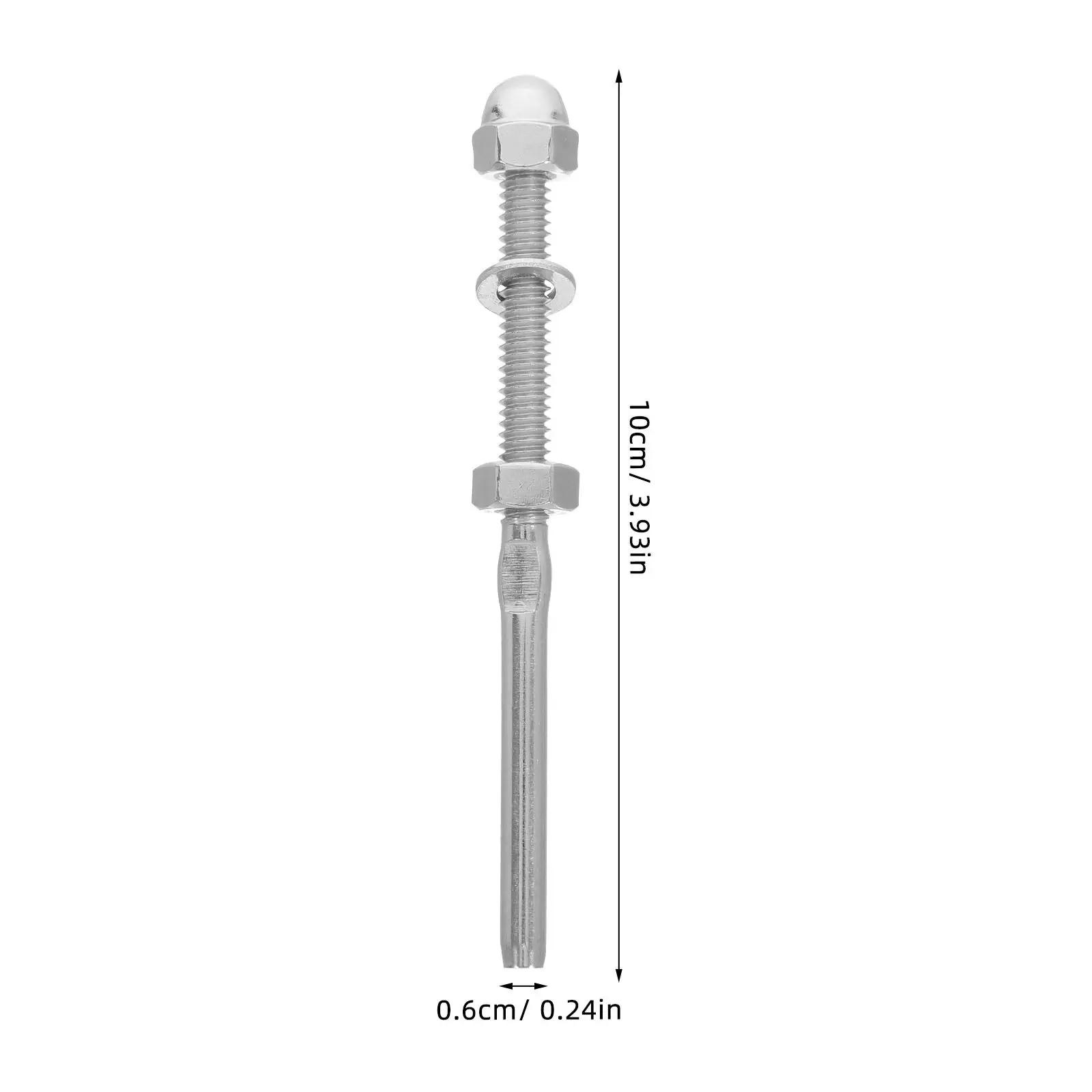 8Pcs Stainless Steel Wire Rope Terminal Connector Straight Design Cable Railing Tensioner for Deck Balcony Stair Railing Systems