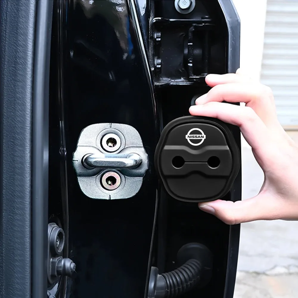 4Pcs Car Styling 3D silicone Door Lock Cover Protective Decoration For Nissan X trail T33 Patrol Y62 Altima Sentra 2018 Kicks view 6