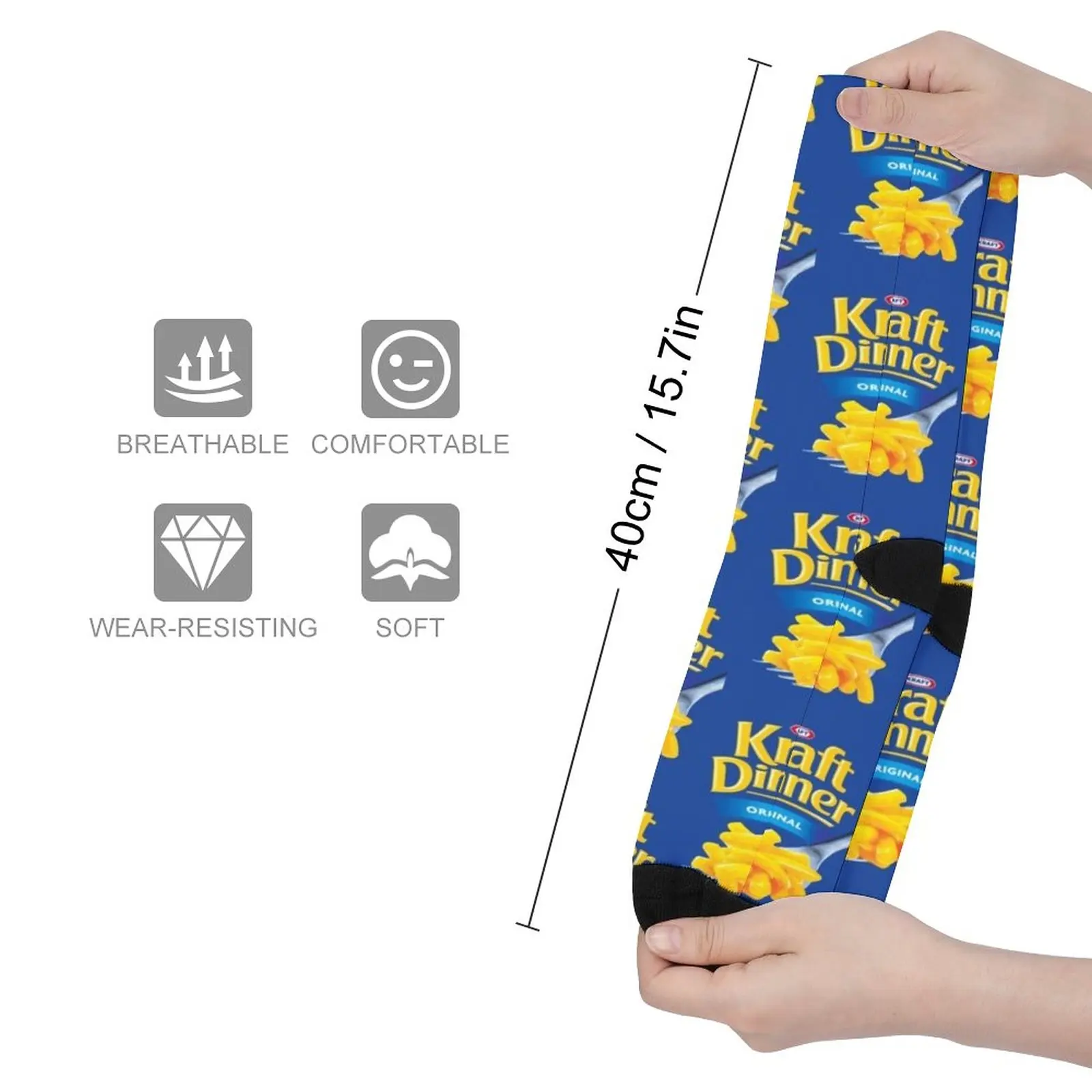 Kraft Dinner Mac N Cheese V Neck Basic Novelty Graphics Female Cotton Printed Hot Idea, Trending Now Socks funny socks for men