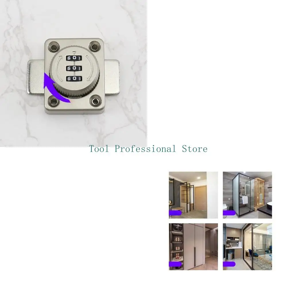 57QF Mechanical Password Lock Rotary Latches 3Digit Combination Drawer Lock Zinc Alloy Cupboard Cabinet Door Keyless Lock