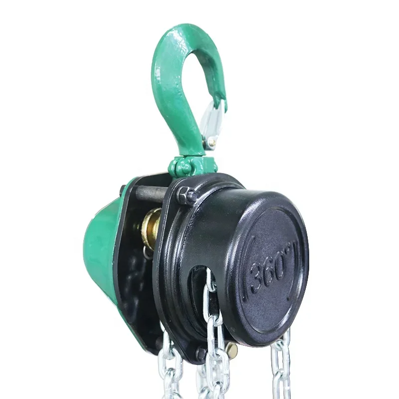 5Ton VE Type 360 Degree Rotating Chain Block Manual Hoist Winch Pulley Lift Tool With Hook