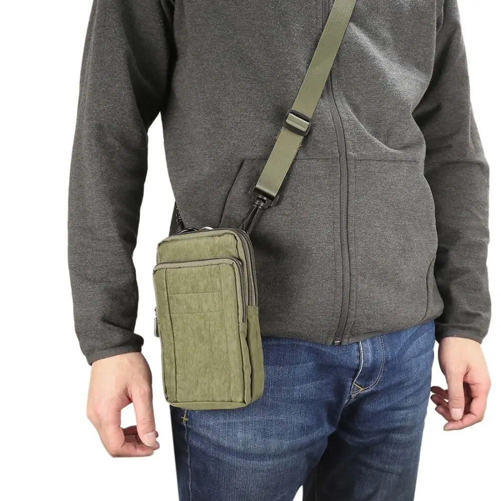 

Waist Belt Outdoor Phone Pouch Crossbody Shoulder Carrying Case Cell Phone Holder Nylon Storage Bag Smartphone Bag