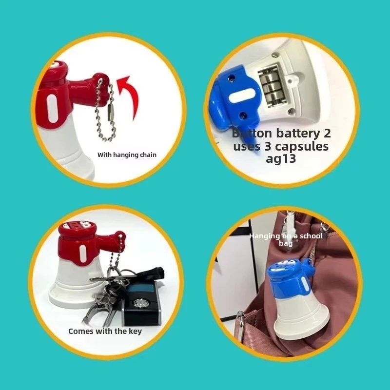 Haut-parleur d'enregistrement pour enfants, porte-clés mignon, pendentif de sac d'école, microphone de musique drôle, jouets amusants d'ambiance
