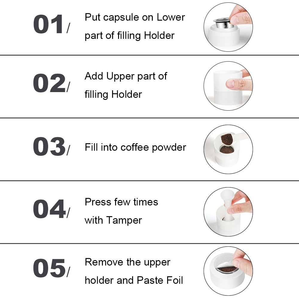 Stainless Steel for Nespresso Refillable Coffee Capsule Coffee Tamper Reusable Coffee Pod Coffeeware Accessories For Barista