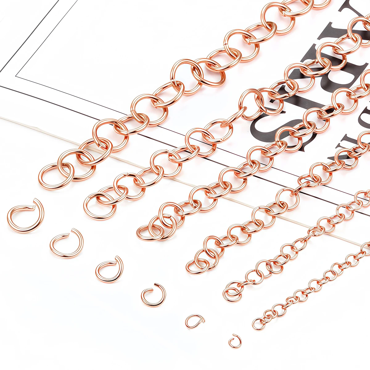 30-50 Stück Bunte Edelstahl-Spaltringe 3-9mm, Offene O-Ringe für Halsketten, Armbänder und Schmuckherstellung – Detail 4