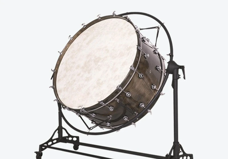 40-Inch painted snare drum, marching band drum, wheeled drum stand, indoor