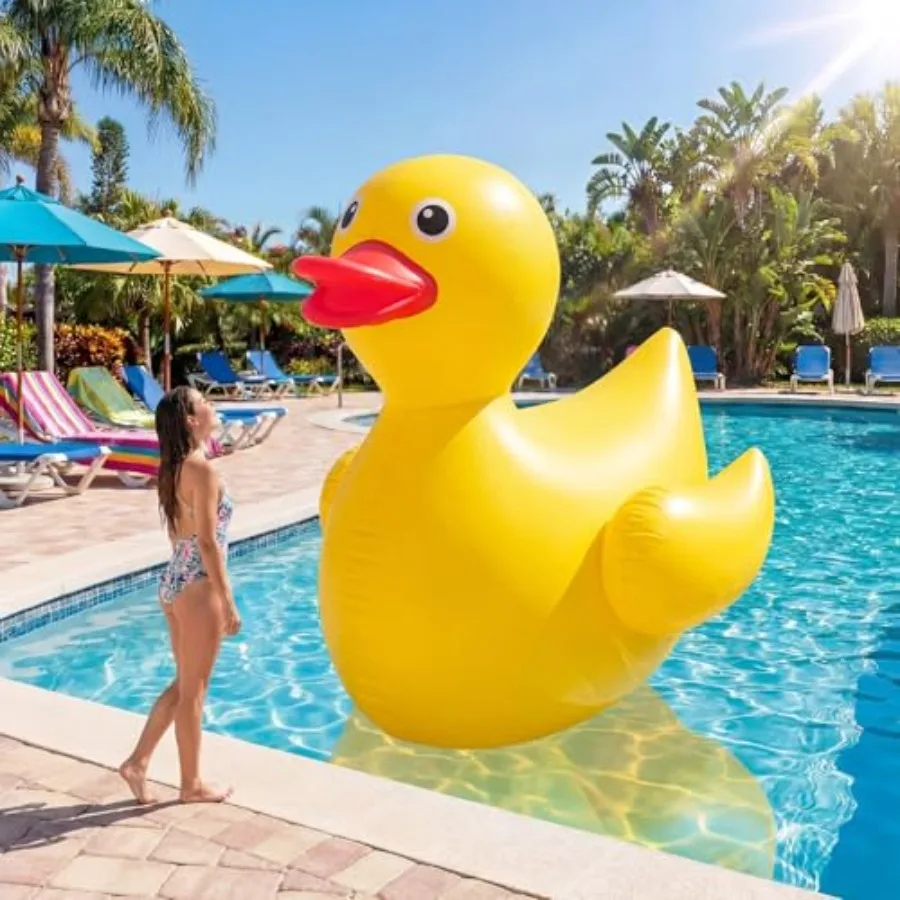 

5 Feet Giant Inflatable Duck for Adult Pool Party Decoration, Rubber Material, Yellow, Ultra-Durable and Quick-Inflate Design