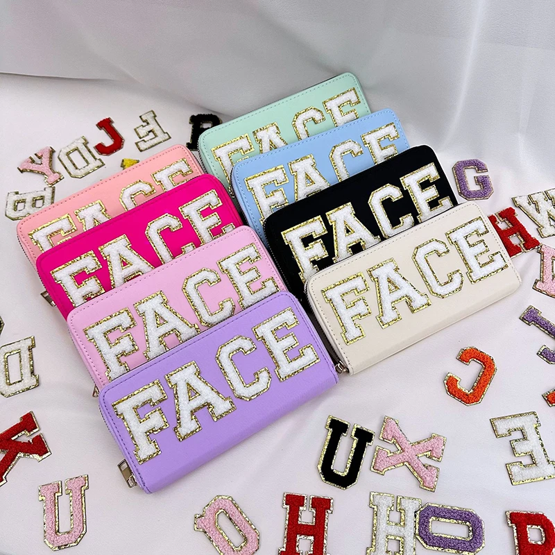 Embroidered Letter Wallet Advanced Versatile Handheld Bag Zero Wallet Fashion Foreign Trade Card Bag