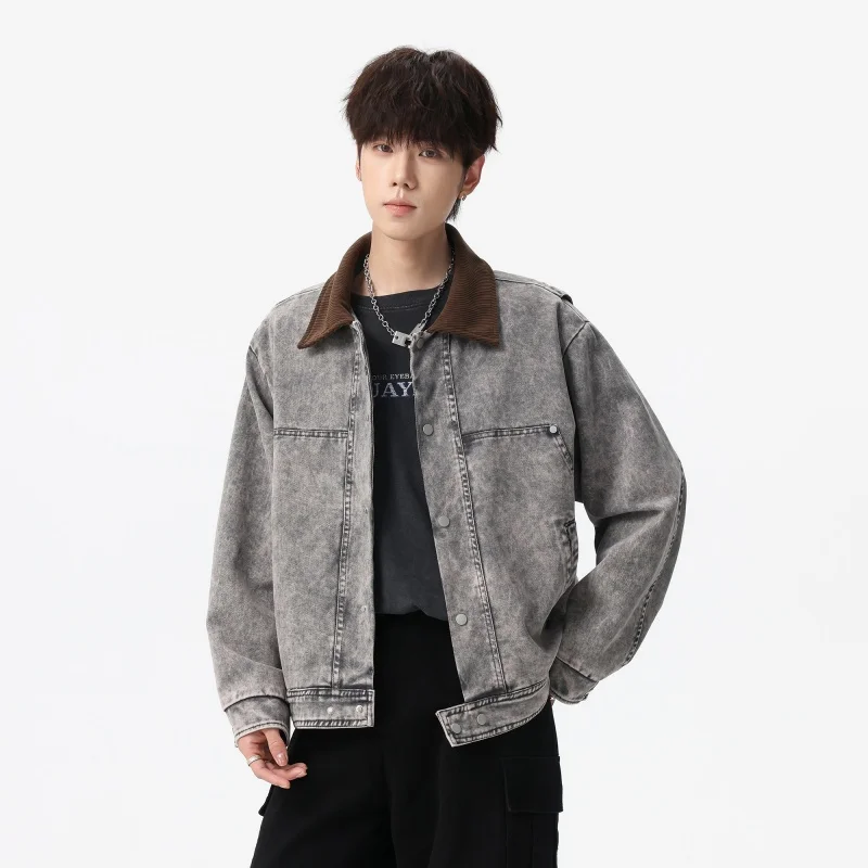 2029 Men's Coat Spring/Autumn Baseball-Style Clothing.  Model Pilot Jacket. Korean Version Trendy Workwear Casual Jacket.