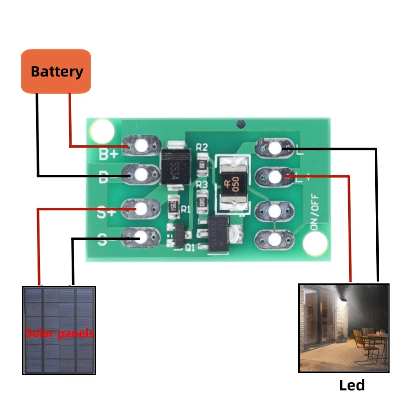 1-10P Automatic Solar Panel Battery Charger Board Night Light LED Lamp Control Switch Battery Charger Charging Controller Module
