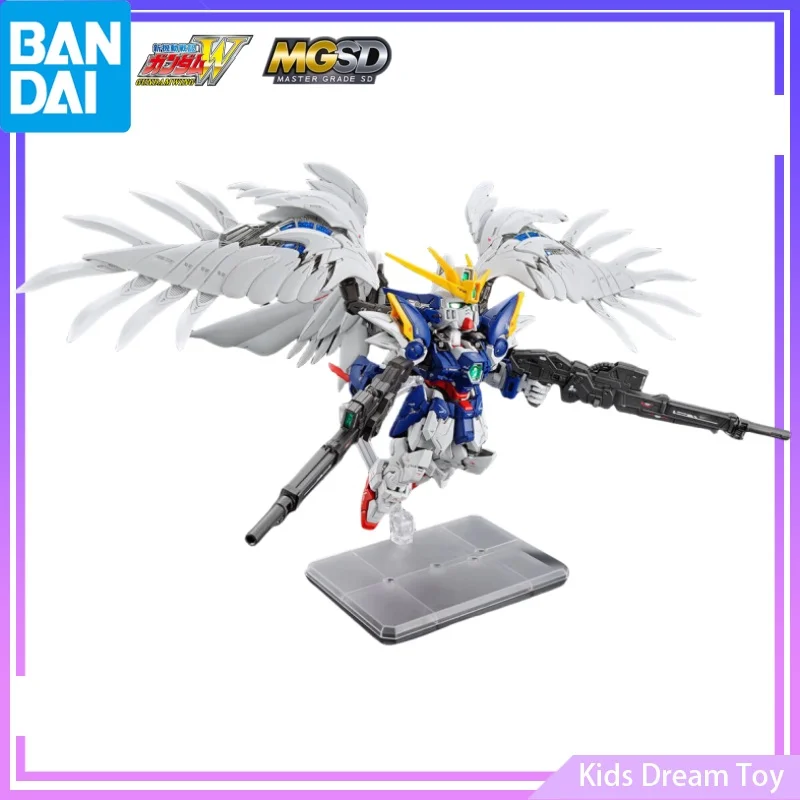 Bandai in Stock Original MGSD GUNDAM Anime Figures XXXG-00W0 Wing Gundam Zero EW Action Figures Toys Collectible Model for Kids