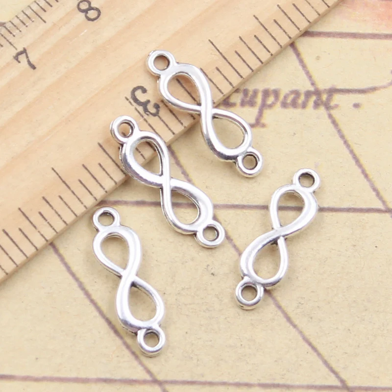 30 قطعة رابط السحر إنفينيتي رمز اتصال 20x6 مللي متر المعلقات العتيقة الفضة اللون صنع DIY بها بنفسك اليدوية التبتية العثور على المجوهرات #1