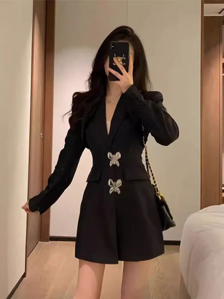 [oein]Suit Autumn New Socialite Temperament Goddess Fan Xiaohei Wealthy Heiress Petite Hepburn Style Dress