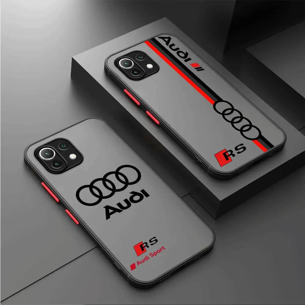 Sports Car A-Audi RS Phone Case for Xiaomi Mi 9T 11 Lite 11T 12 12X 12T Pro 13 Pro 13 Lite 13 Ultra Matte Shockproof Armor Cover