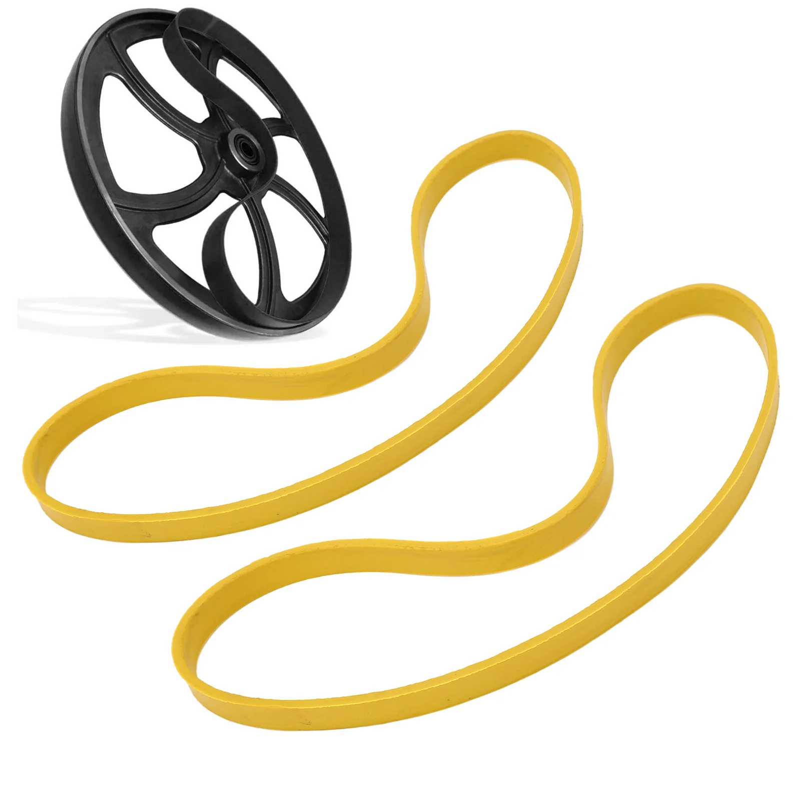 2 Pcs Band Saw Tire Yellow Anti Slip Noise Reduction Rubber Woodworking Bandsaw Wheel for 9 Inch