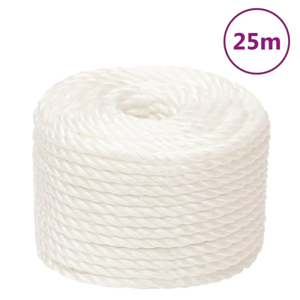 25m White 16mm Polypropylene Work Rope - Heavy Duty, Durable and Versatile for Outdoor & Indoor Use