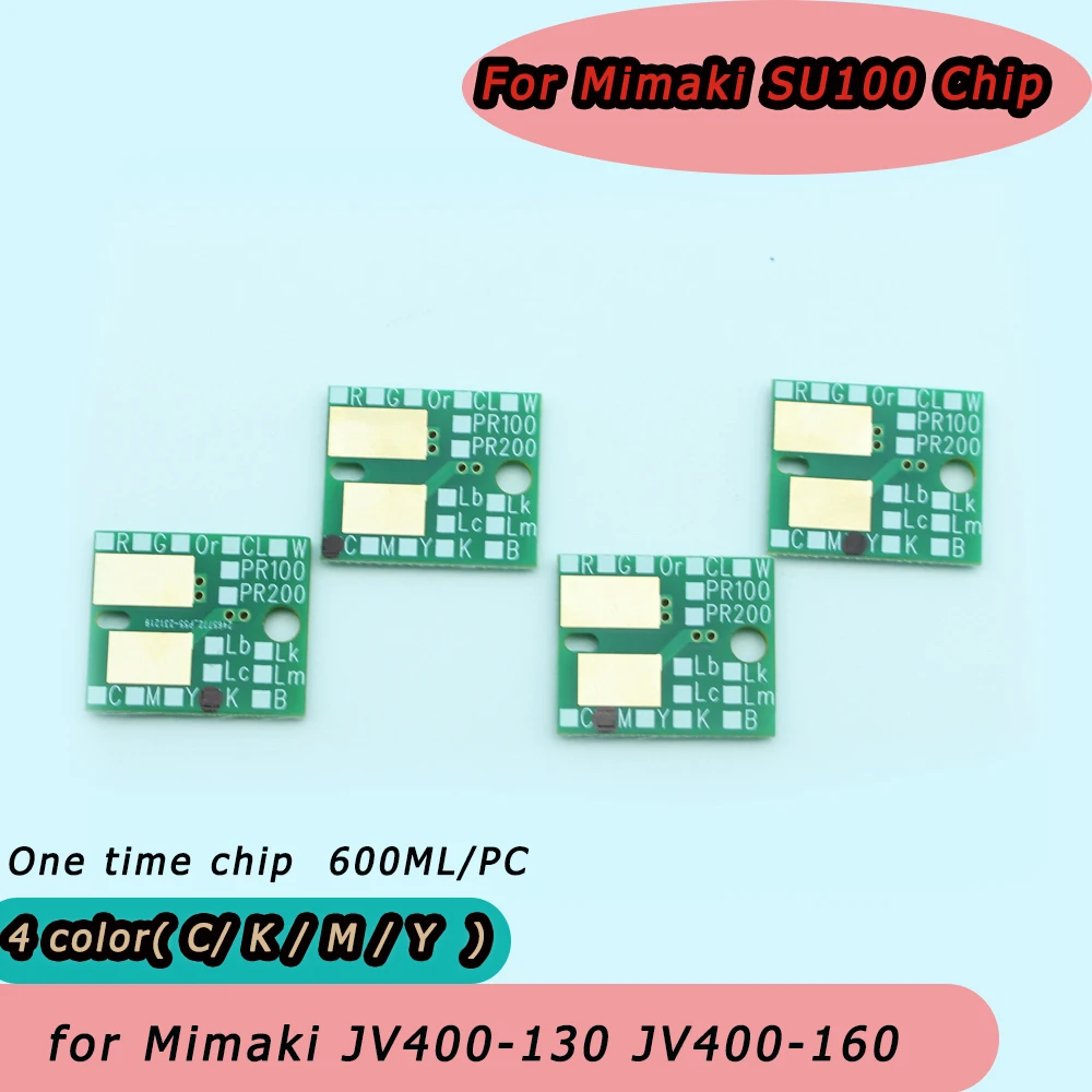 

Mimaki SU100 one time chip for Mimaki JV400-130 JV400-160 SUV Series printer SU 100 Disposable Chip K C M Y 600ml/pc