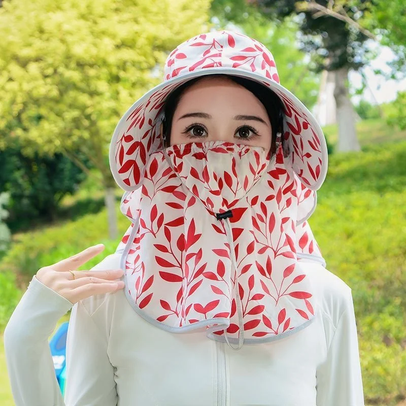 調節可能な屋外日よけ帽子-新2026年ファッション-フェイスカバー付きuvカット-カントリースタイル-サンシェードキャップ-メンズ用