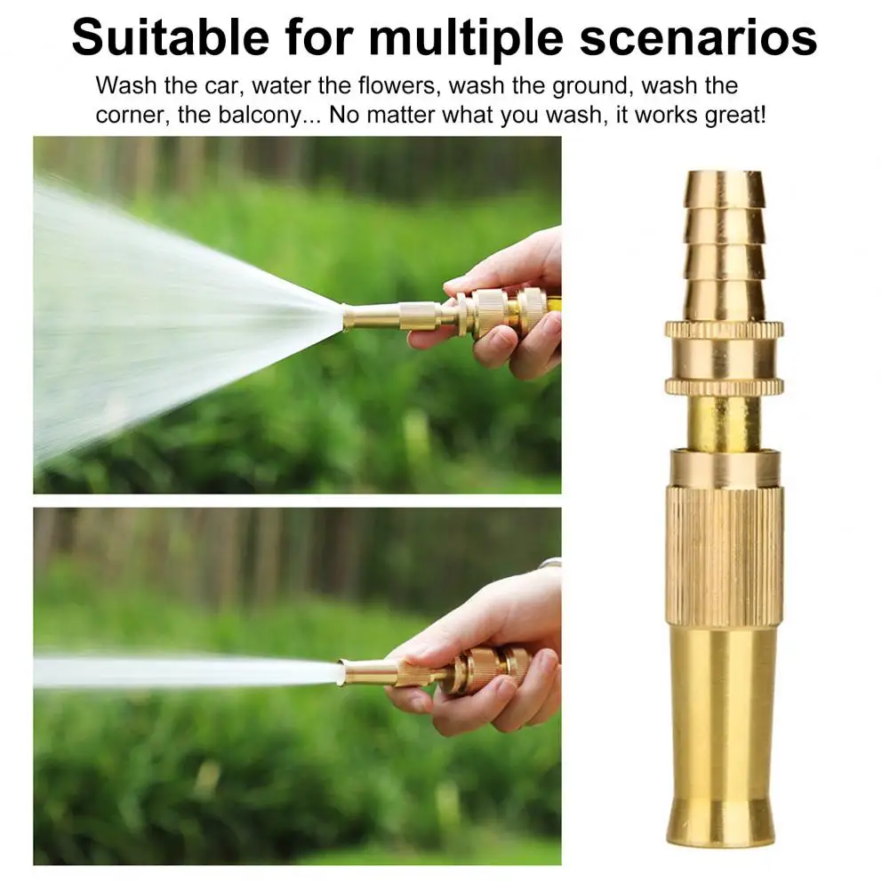 

Насадка для шланга высокого давления, регулируемая насадка для садового распылителя, латунные насадки для водяного шланга для садового автомобиля, мытья газонов ﻿