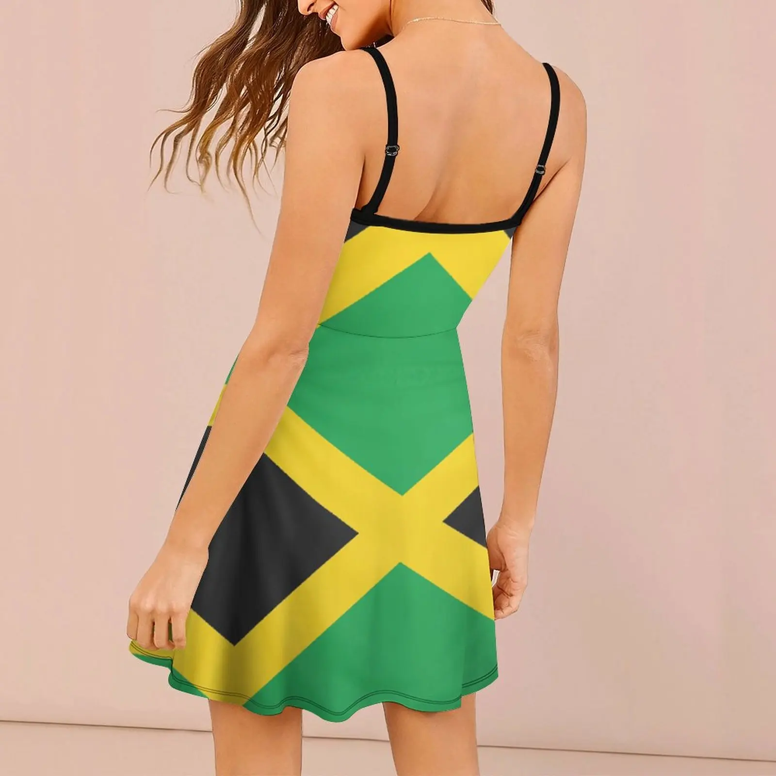 Vestido de tapeçaria feminino, vestidos gráficos, vestido de mulher sexy, coquetéis, bandeira da Jamaica, venda quente