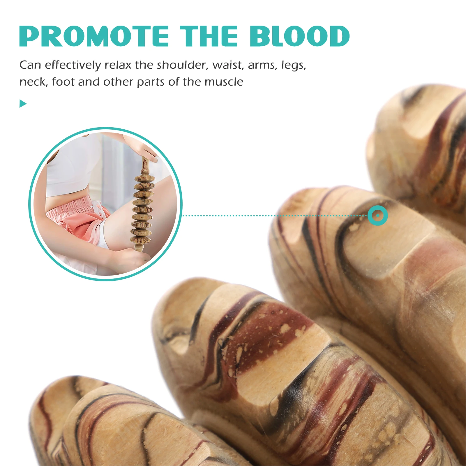 

1 шт., девятирулонный деревянный массажер, портативный ручной ролик для мышц, палочка для массажа спины, живота, релаксация тела, фитнес-инструмент