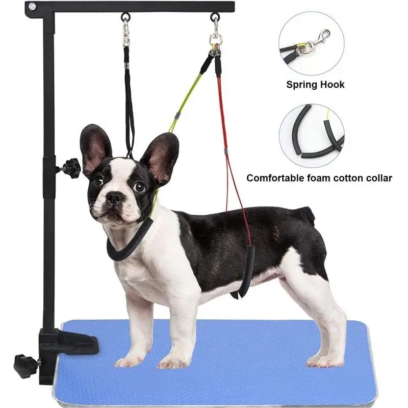Adjustable Grooming Noose Dog Restraint Loop Stainless Steel Wire Rope Grooming Tables Arm