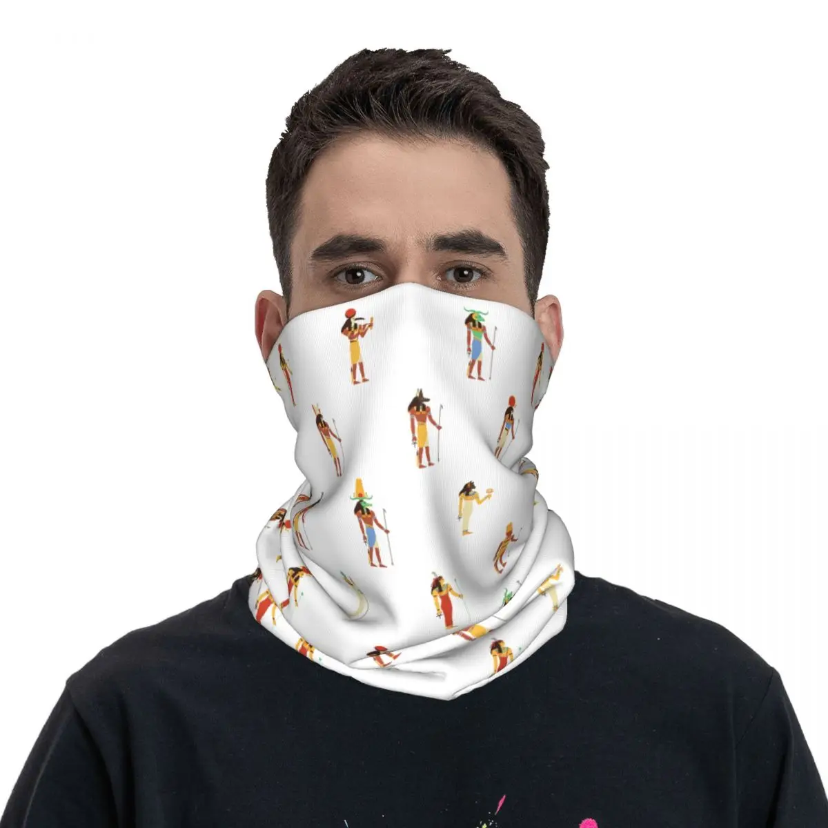 Ancient Egypts Gods Egyptian History Bandana Neck Gaiter Printed Mask Scarf Warm Balaclava Running Unisex Adult Breathable