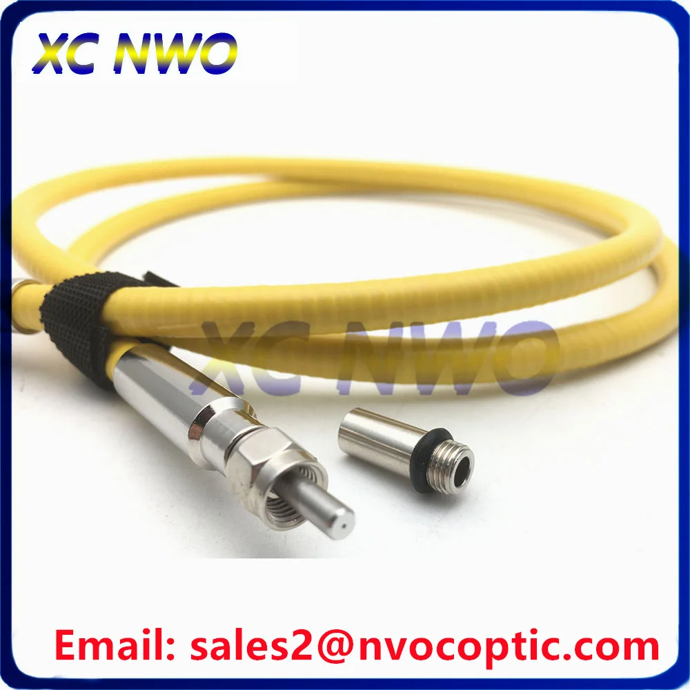 SMA-SMA905 MM 400um(UV-VIS~200-1100nm,~0.22NA) Multimode Silica Core Metal Ferrule 1/2/3/5M 7.0mm Yellow Jacket Fiber Patch Cord