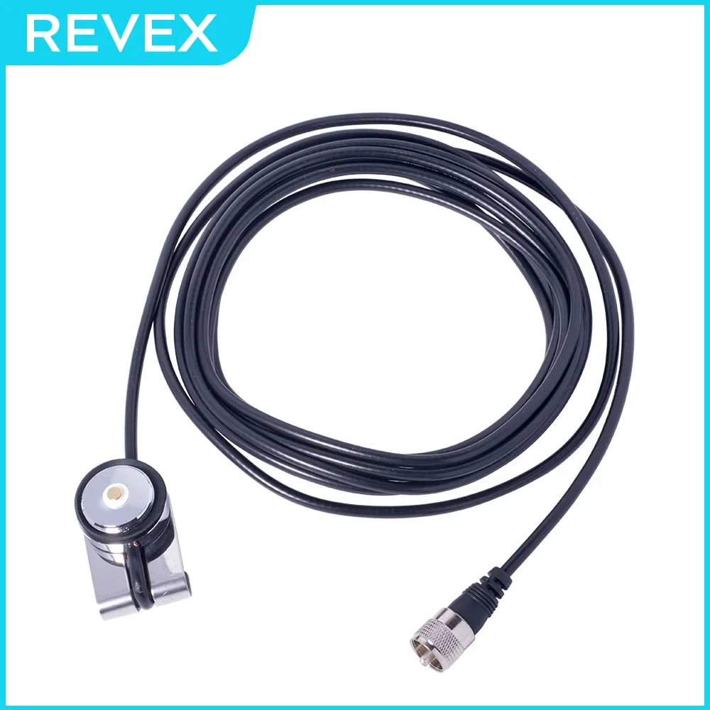 REVEX Car Mobile Radio Walkie Talkie Super Gainer Low Loss RG-58 Coaxial Cable 5M 16ft PL-259 TO NMO Mount Extend Cable