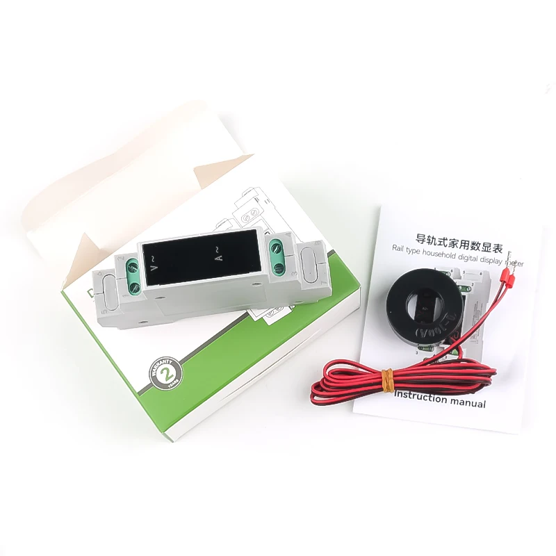 DIN Rail Mount Digital Voltmeter Ammeter Mini Single Phase 3 Phase AC Voltage Current Tester AC220V Power Monitoring
