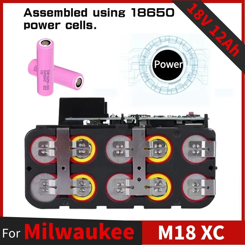 2024 aggiornamento batteria di ricambio 18V 12Ah per Milwaukee M18 M18B5 XC 48-11-1815 48-11-1850 2604 2604-22 2708-20 2607-22-22