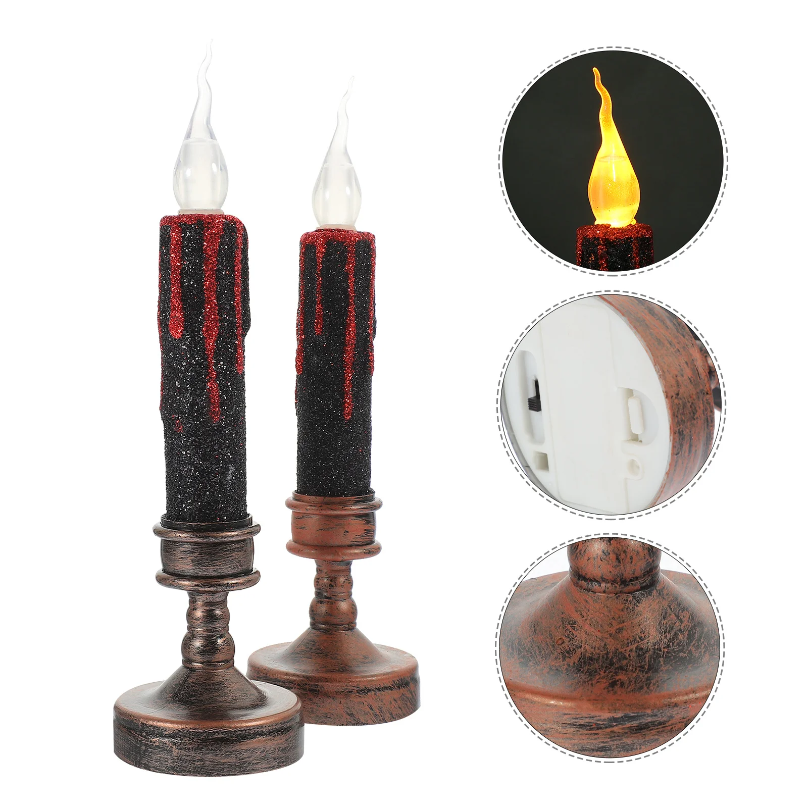 

2Pcs Energy Saving Flameless LED Candles with Realistic Flicker Glow for Safe Indoor Outdoor Holiday Wedding Lighting