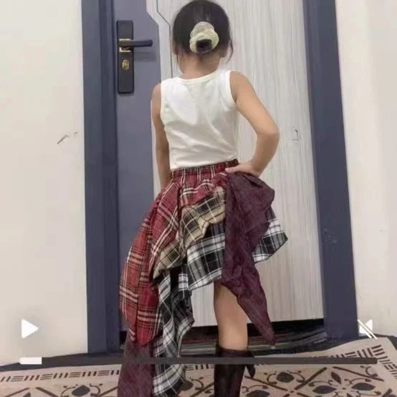 زي أداء رقص الجاز، بدلة علوية قصيرة للفتيات، تنورة منقوشة عصرية لموسيقى الجاز، ملابس عصرية للأطفال لرقص الشوارع