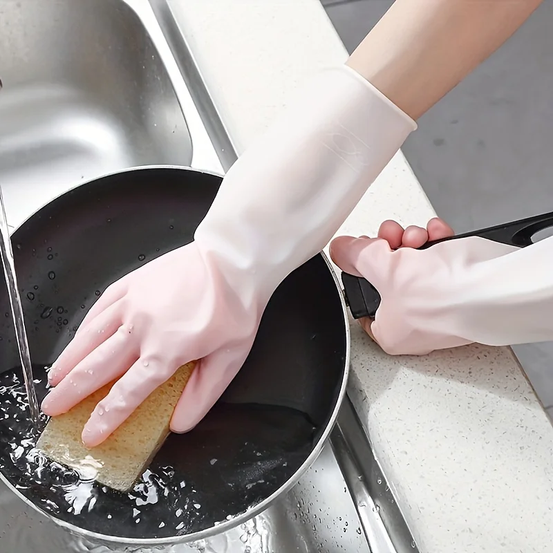 3 Pair Kitchen Cleaning Gloves Rubber Cleaning Latex Household Dishwashing Laundry Gloves Durable Waterproof Housework Gloves