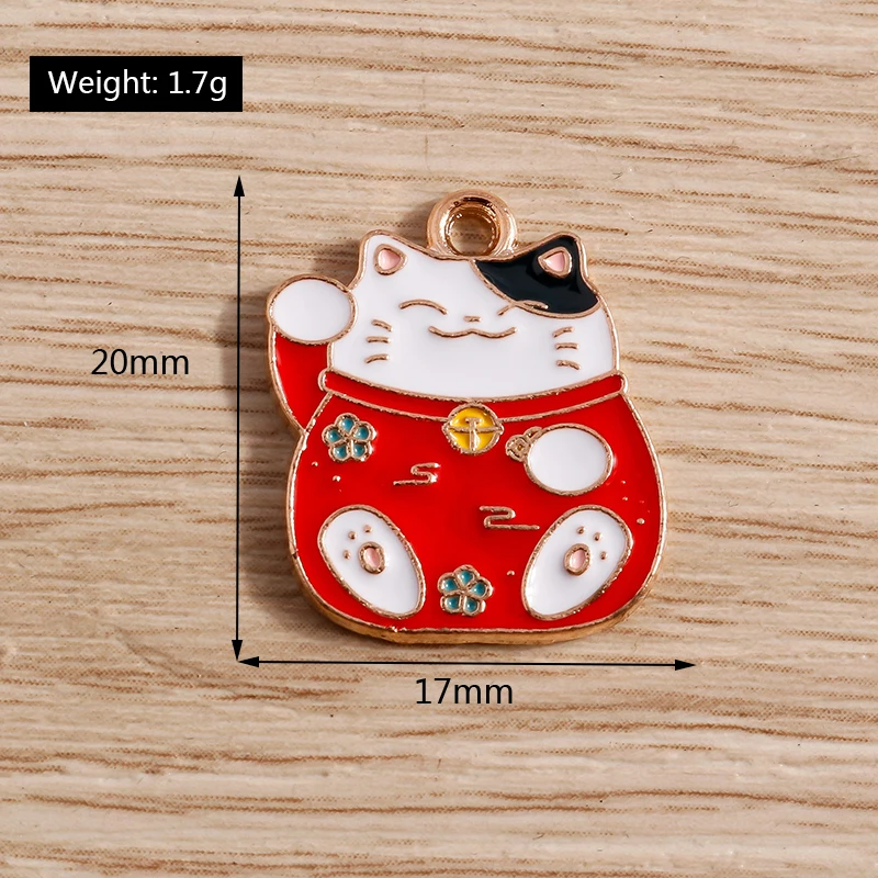10 teile/los Cartoon Emaille Tier Katze Charms für Frauen DIY Ohrringe Anhänger Halsketten Handgemachte Armband Dekoration Schmuck Machen – Detail 5