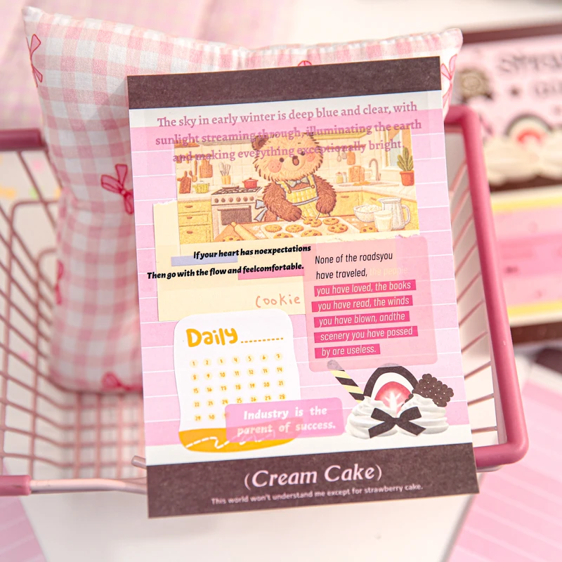 JIAMEI 80sheets Cream Cake Series Kawaii Cake Notes Learning Message Notebook School Office Stationery Children's Gifts