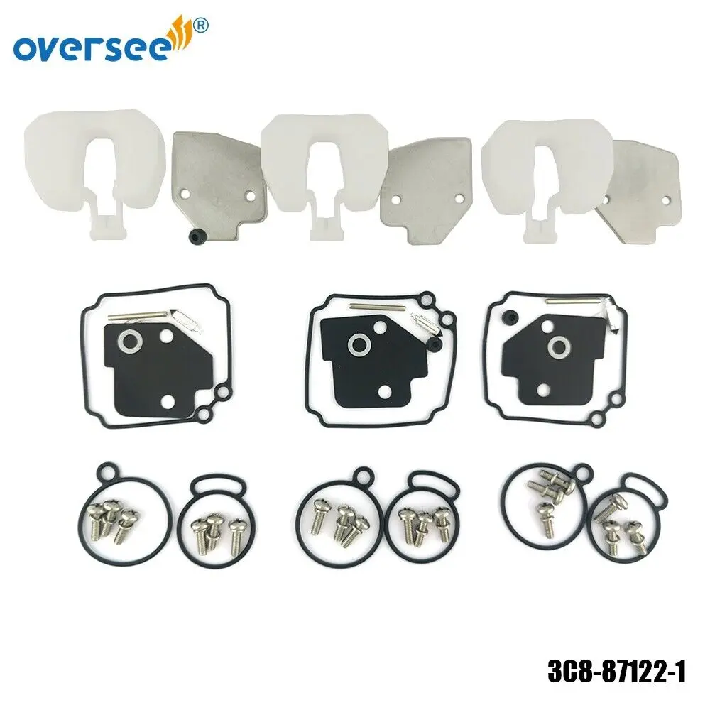 Oversee 3PCS 3C8-87122-1 Carburetor Repair Rebuild Kit For Tohatsu M 40 50HP 2T Outboard