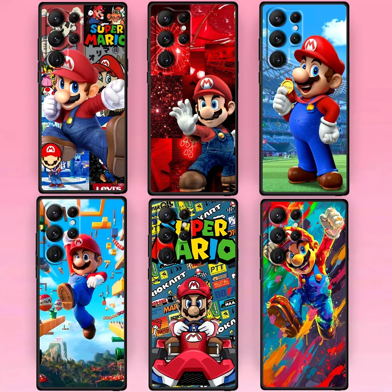 Magic Super M-Marios Cartoon For Samsung Galaxy S24 S23 S22 S21 S20 FE S10 S10E Plus Ultra Pro Lite 5G Black TPU Phone Case