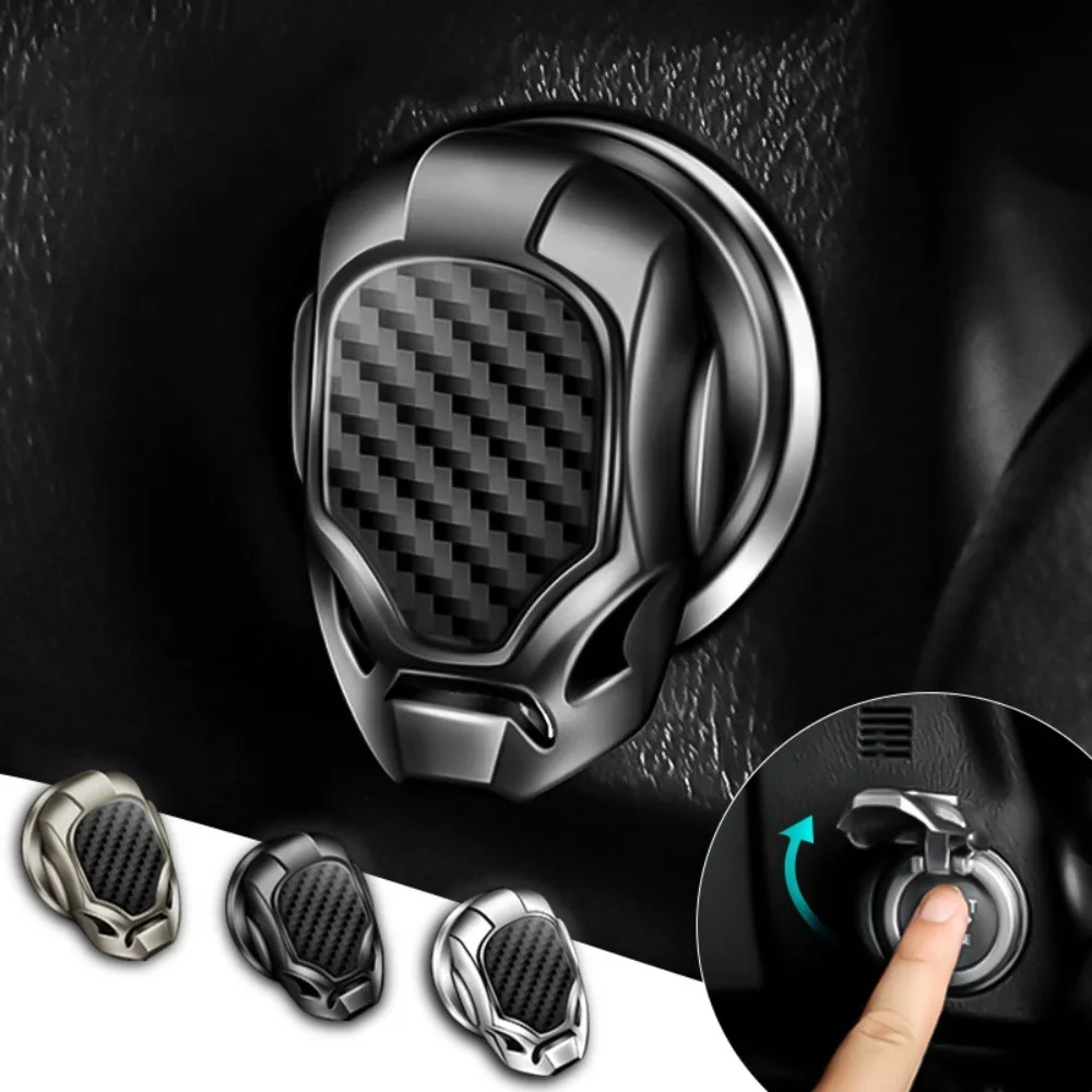 3D Metal Car Engine Ignition Start Stop Push Button Sticker One Button Key Decorative Switch Cover for Vehicle
