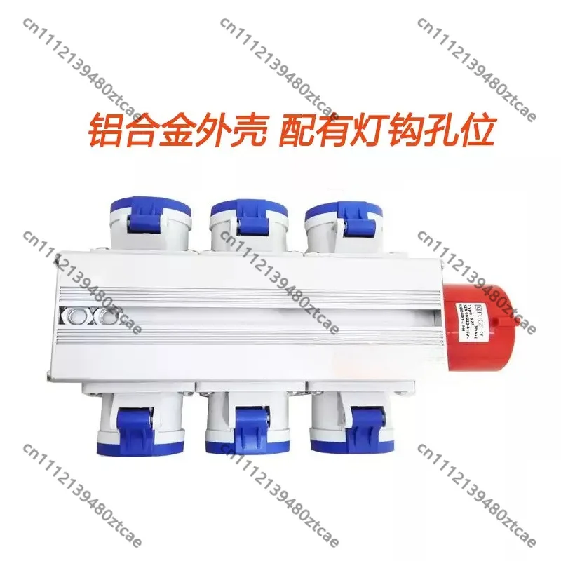 6 Way Small Portable Stage Engineering Power Through Box 16A 3 Core Socket Cable Tap Distribution Box For Stage Lighting