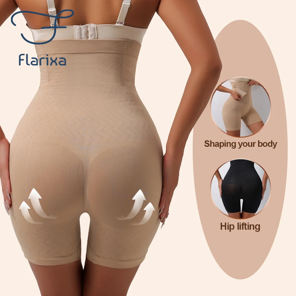 Flarixa Women High-Waisted Strong Tummy Control Panties With Hook-And-Eye Closure Shaperwear Waist Trainer Girdle Panty