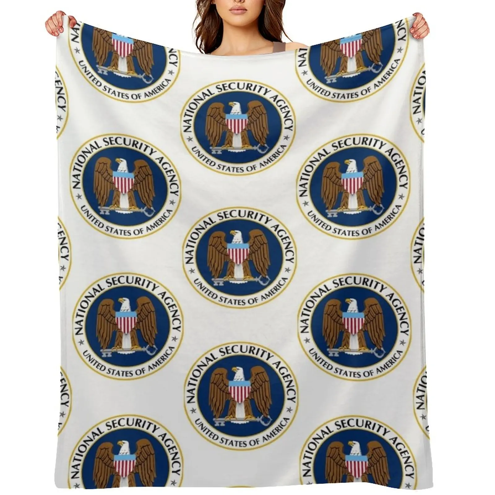 National Security Agency Emblem Throw Blanket Thin Multi-Purpose Bed Blankets For Bed Retros Decorative Throw Blankets